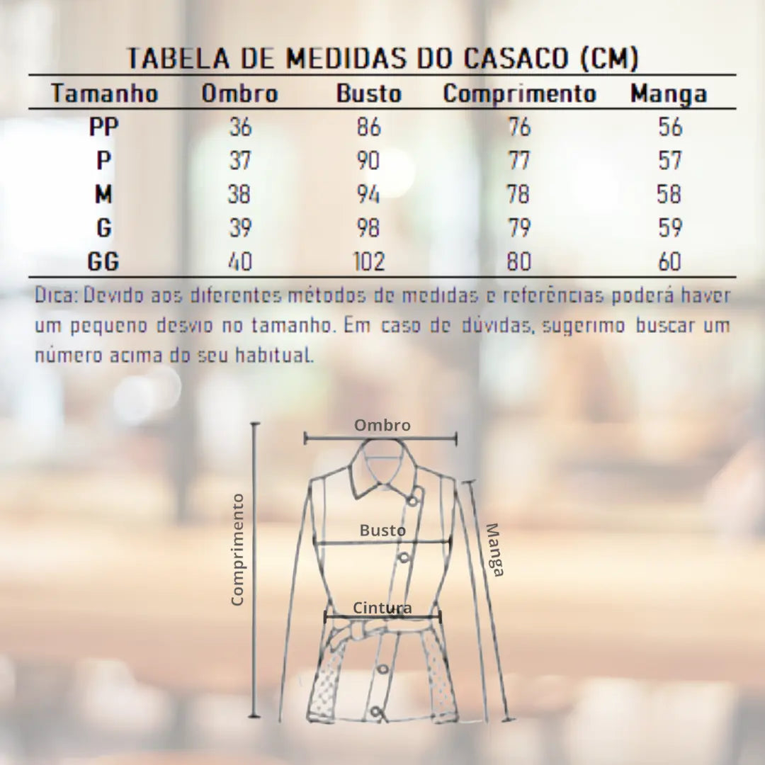 Casaco Feminino Curto Trench Coat