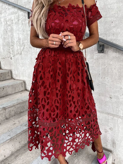 Vestido Midi de Renda - Garabella