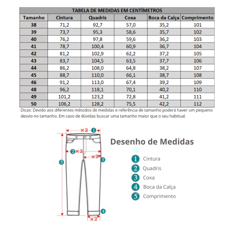 Calça Sarja Masculina Classic - Garabella