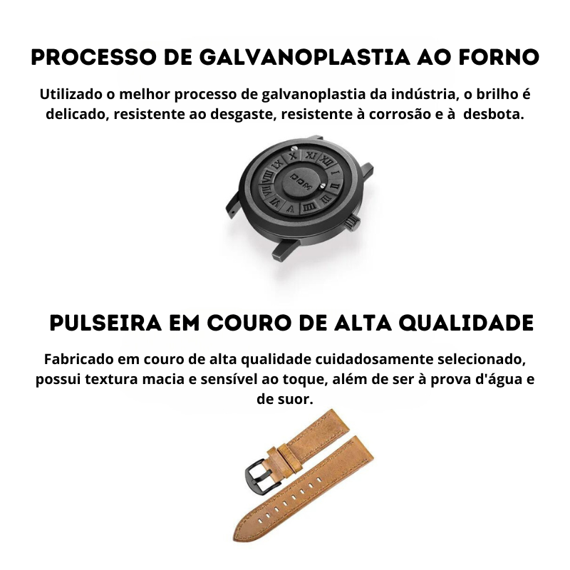 Relógio Masculino de Esfera Magnética - Garabella